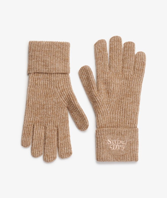 Zachte Ribgebreide Handschoenen Bruin Grootte: 1SIZE afbeelding