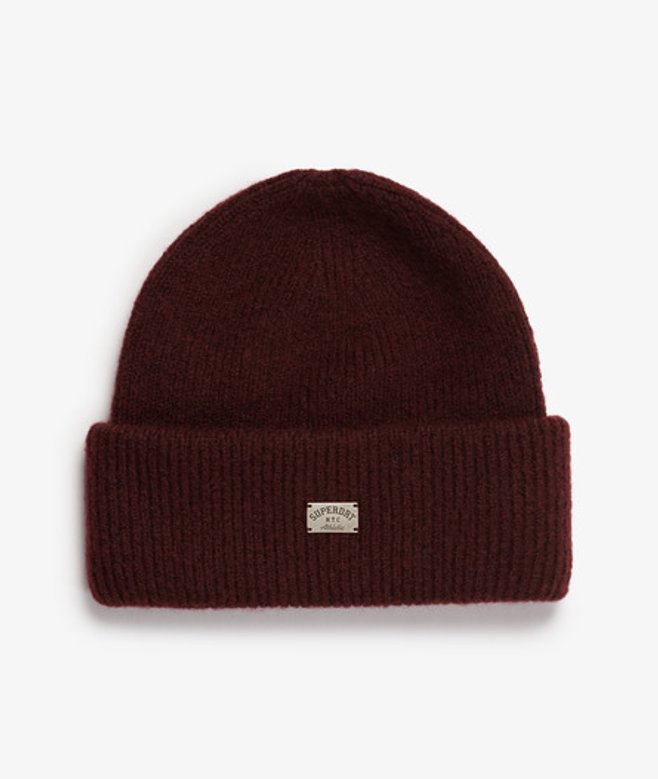 Ribgebreide Beanie Red Grootte: 1SIZE afbeelding