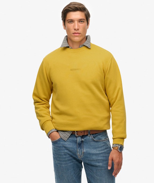 Superdry Sweatshirt met Ronde Hals en Micrologo Yellow