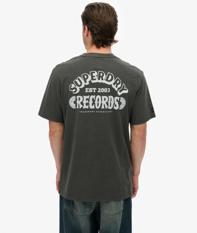 Oversized Record Label T-shirt Dark Grey Grootte: XL afbeelding