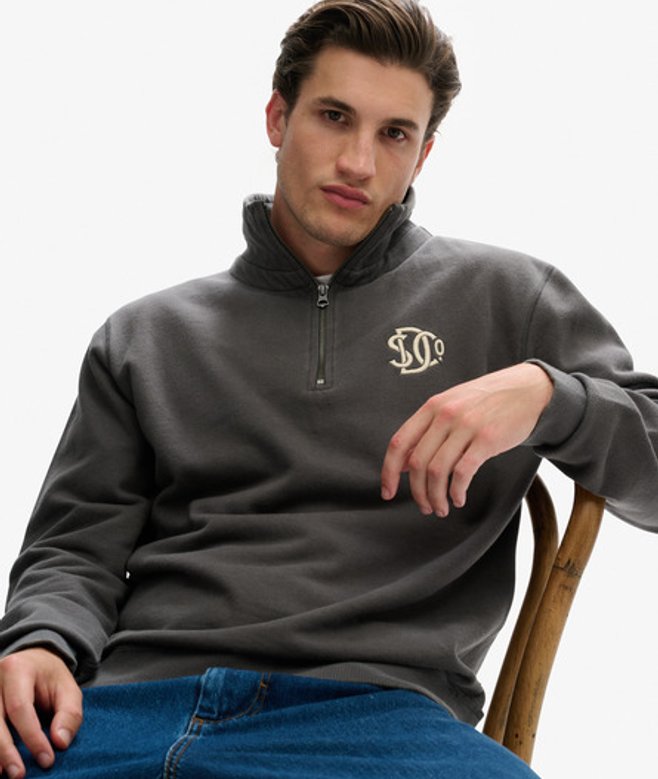 Athletic SD Co Sweatshirt met Halve Rits
