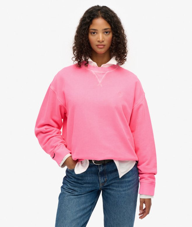 Superdry Women's Studios Crew Sweatshirt Pink / Fluro Pink