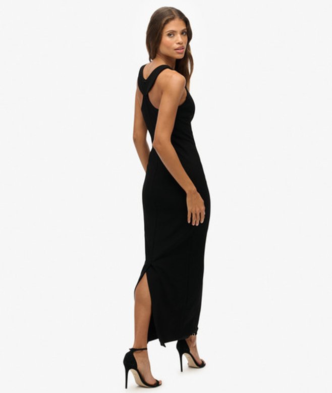 Maxi-jurk met Open rug Black Grootte: 40 afbeelding