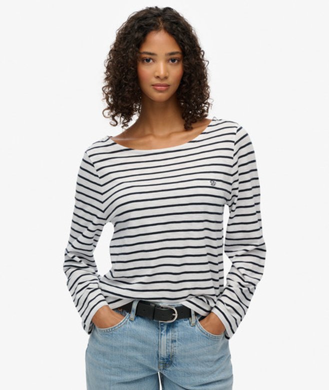 Studios Slub Longsleeve Top Blauw Grootte: 38 afbeelding