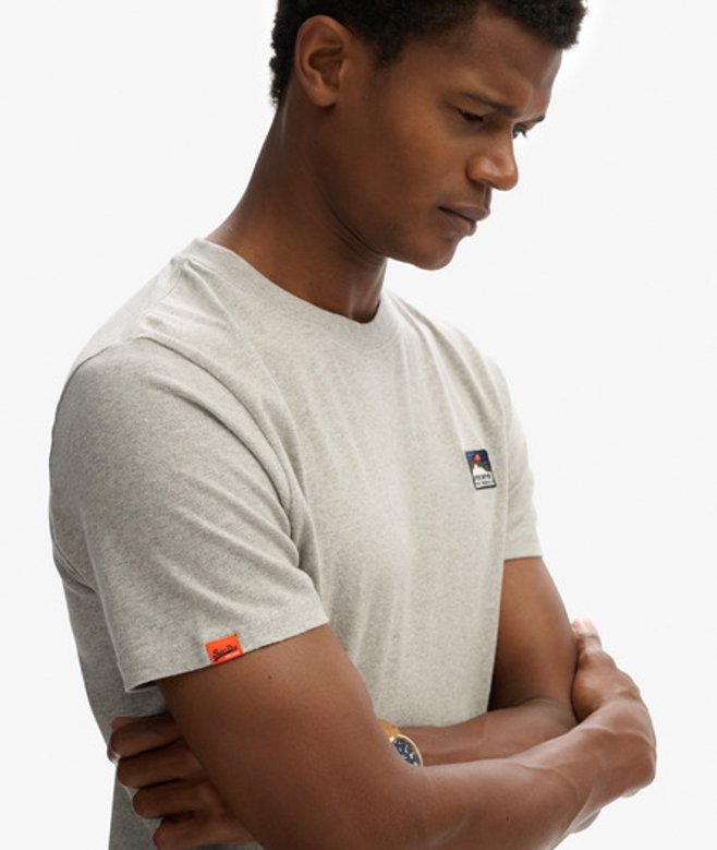 Great Outdoors T-shirt met Borduursel en Relaxte Pasvorm Grey Grootte: M afbeelding
