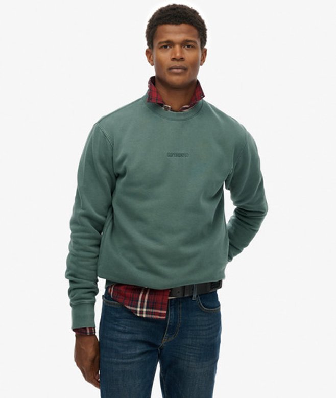 Superdry Sweatshirt met Ronde Hals en Micrologo Green
