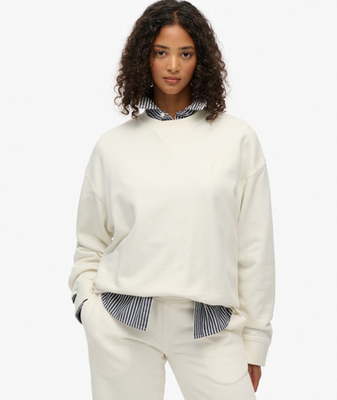 Superdry Studios Sweatshirt met Ronde Hals White