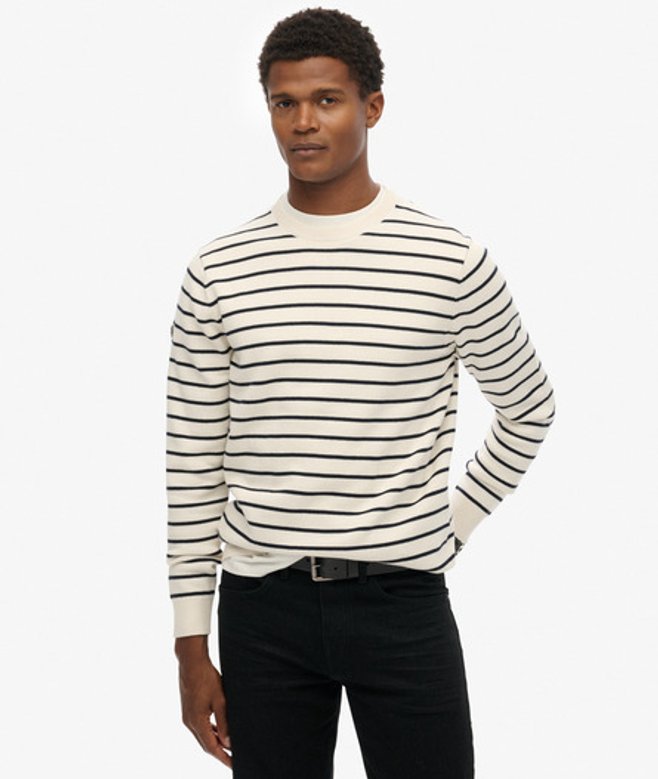 The Merchant Store-bretonse Trui Crème Grootte: XL afbeelding