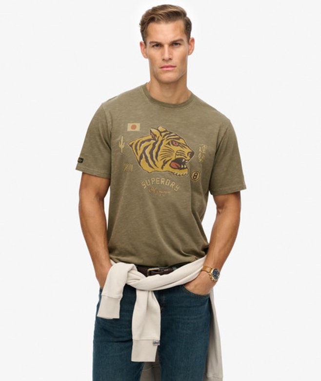 Campaign Souvenir Loose T-shirt Green Grootte: L afbeelding