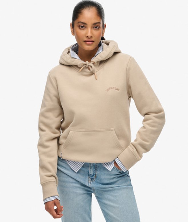 Superdry Essential Hoodie met Geborduurd Logo Grey