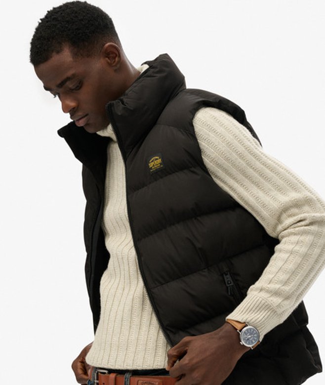 Sports Pufferbodywarmer Black Grootte: L afbeelding