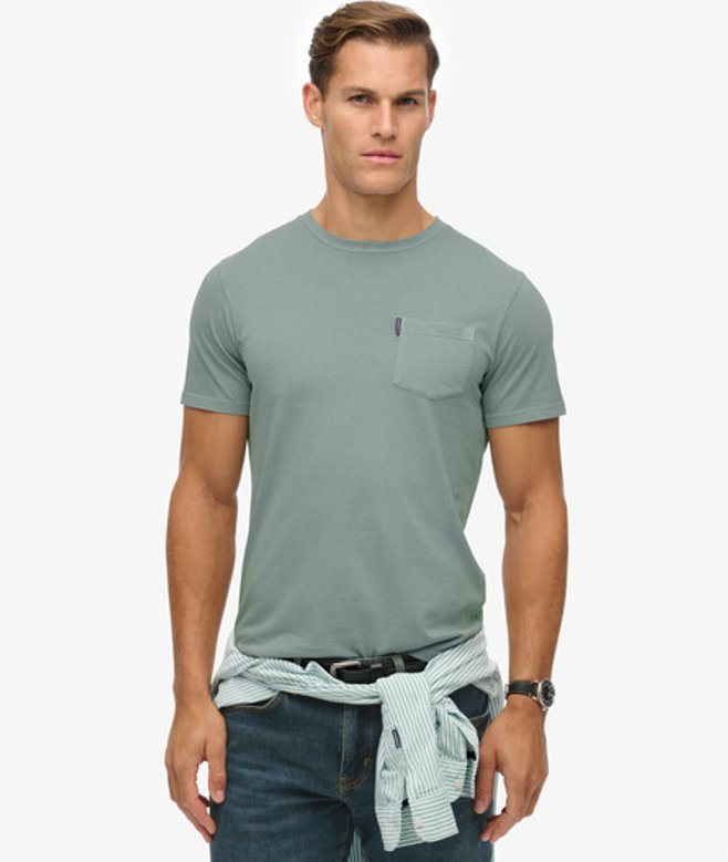 Classic Essential Pocket T-shirt Green Grootte: M afbeelding