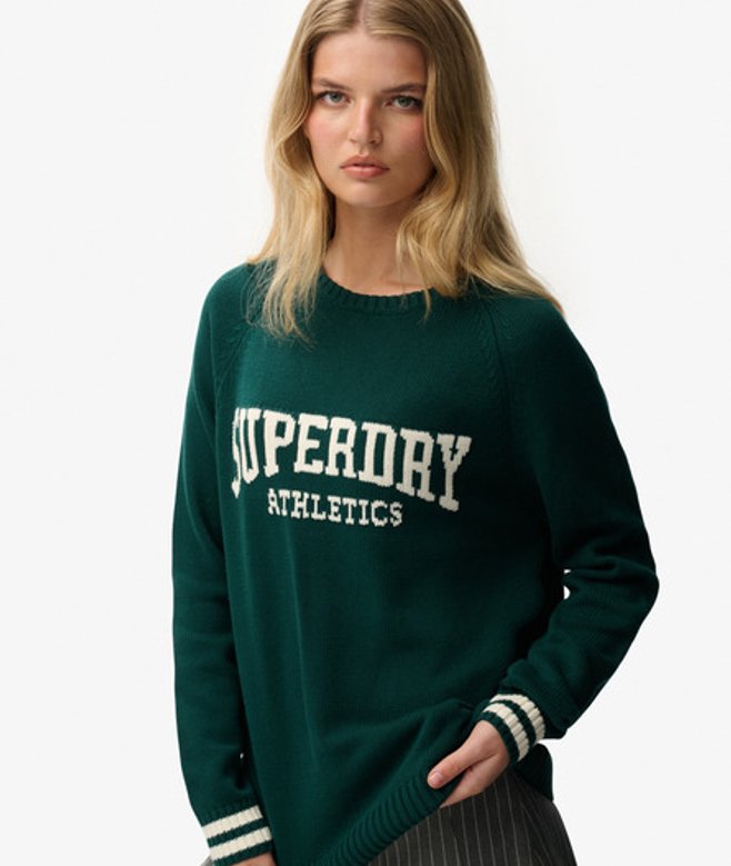 Slouchy Intarsia Grafische Gebreide Trui