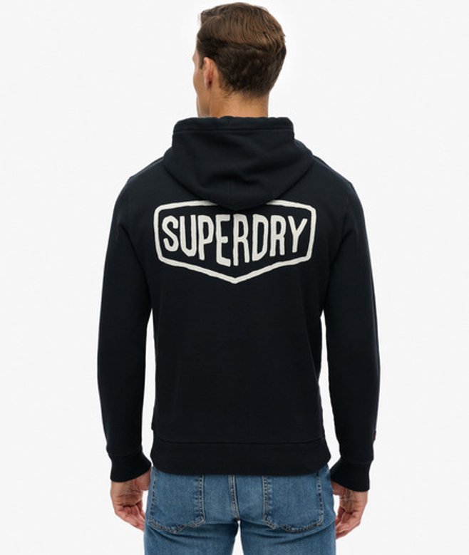 Superdry Work Tab Hoodie met Losse Pasvorm Black