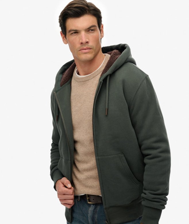 Borg Gevoerde Zip Hoodie