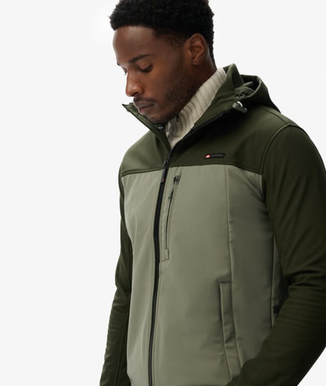 Softshell Colourblock Jas met Capuchon