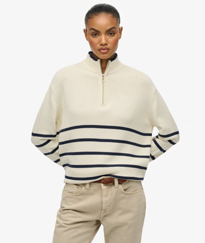 Damen Strickpullover mit Halbem Reißverschluss - Größe: 42 - Superdry - Modalova