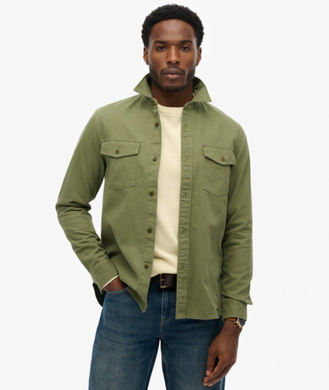 The Merchant Store - Frontier Overhemd Khaki Grootte: S afbeelding