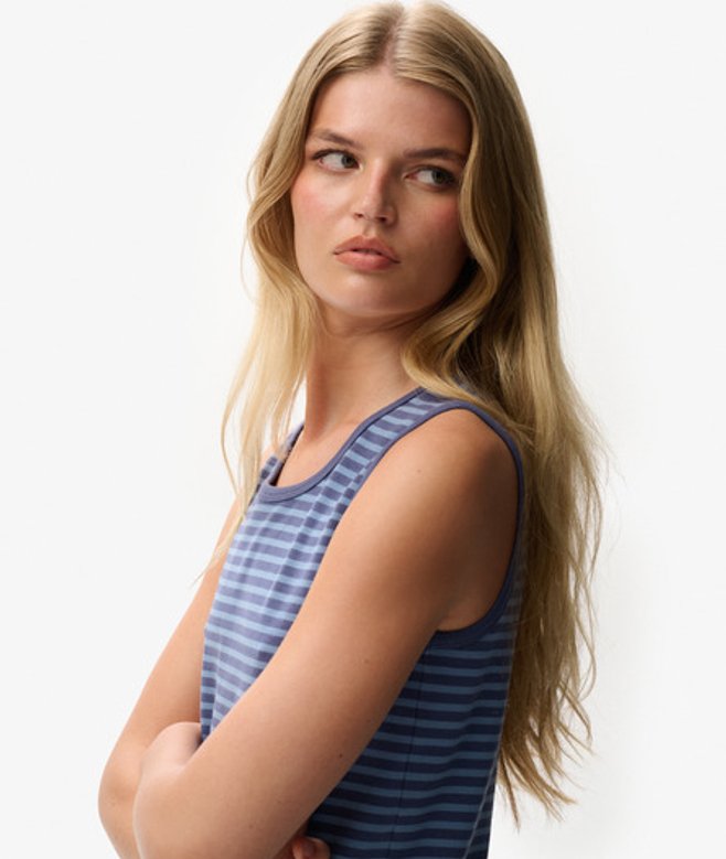 Gestreepte Athletic Essentials Tanktop van Jersey