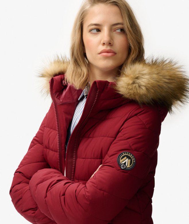 Fuji Jas Met Capuchon En Imitatiebont