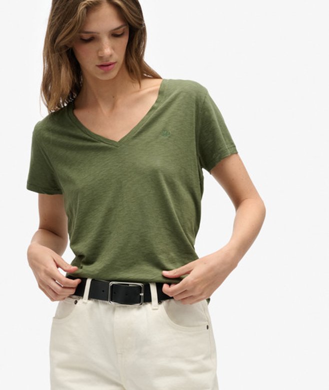 Studios Slub T-shirt met Borduursel