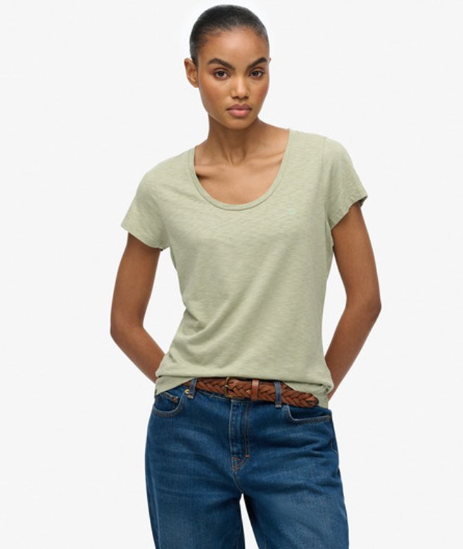 Studios T-shirt met Laag Uitgesneden Ronde Hals