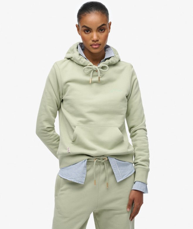 Essential Hoodie met Geborduurd Logo Green Grootte: 40 afbeelding