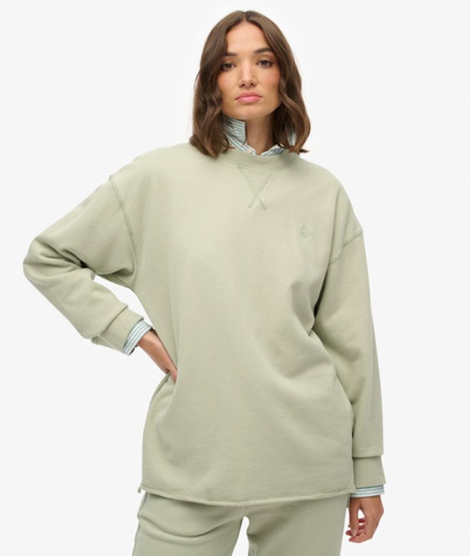 Superdry Women's Studios Crew Sweatshirt Green / Dusty Sage