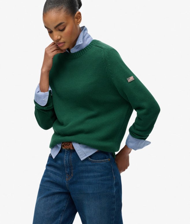 Slouchy Gebreide Crew Trui
