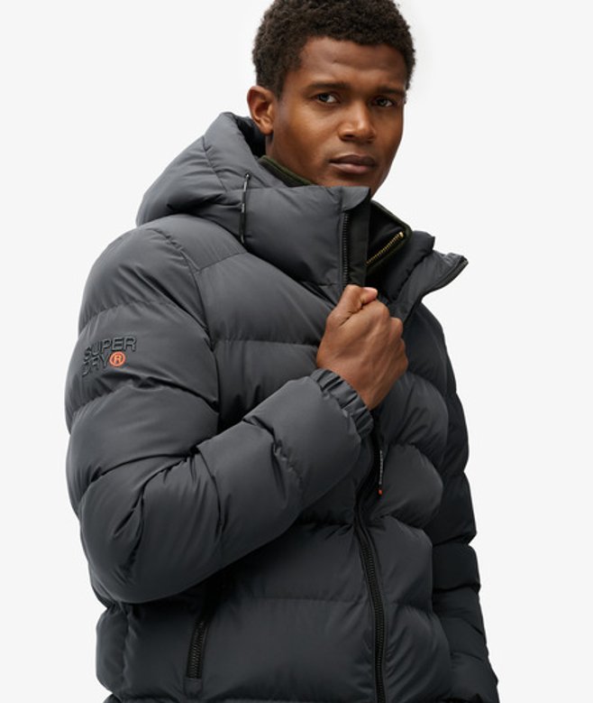 Sports Pufferjas met Capuchon Black Grootte: Xxl afbeelding