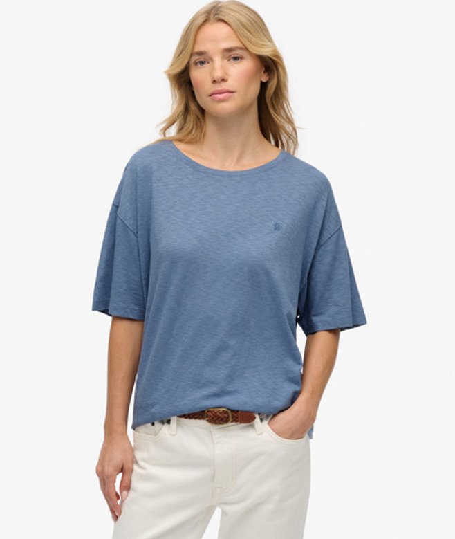 Studios T-shirt met Verlaagde Schouders Light Blue Grootte: 38 afbeelding
