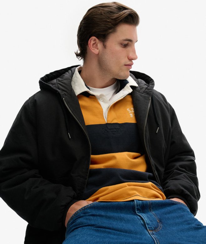Canvas Surplus jas met Capuchon Black Grootte: XL afbeelding