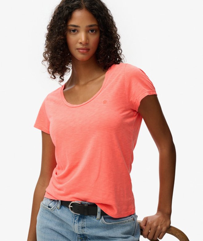 Studios T-shirt met Laag Uitgesneden Ronde Hals