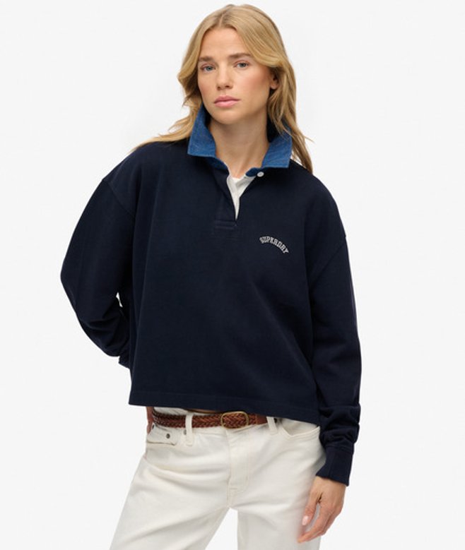 Athletic Essentials Grafisch Rugbyshirt Blauw Grootte: 40 afbeelding