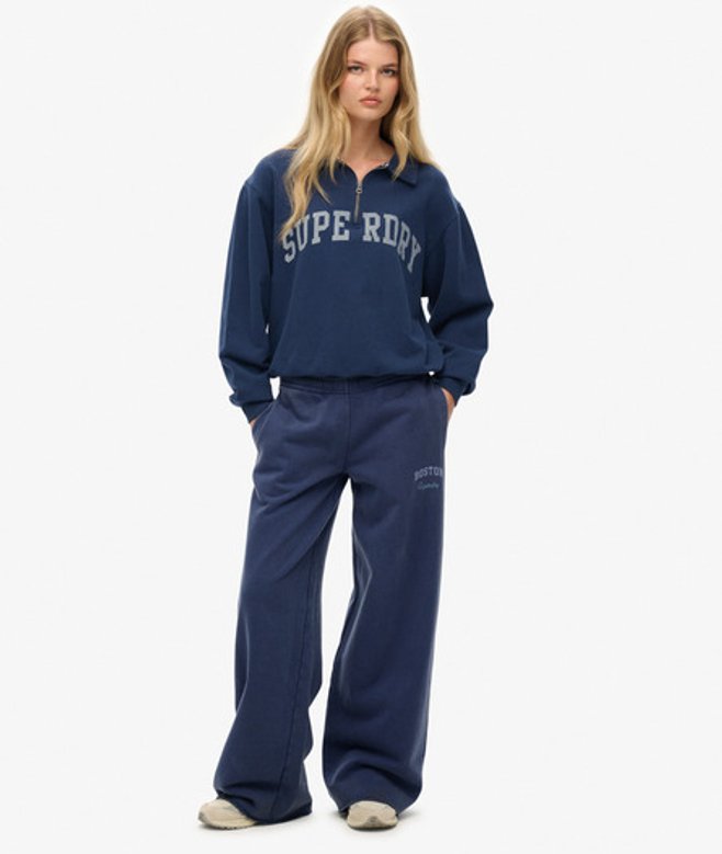 Superdry Athletic Essentials Lage Taille Flare Joggingbroek Blauw