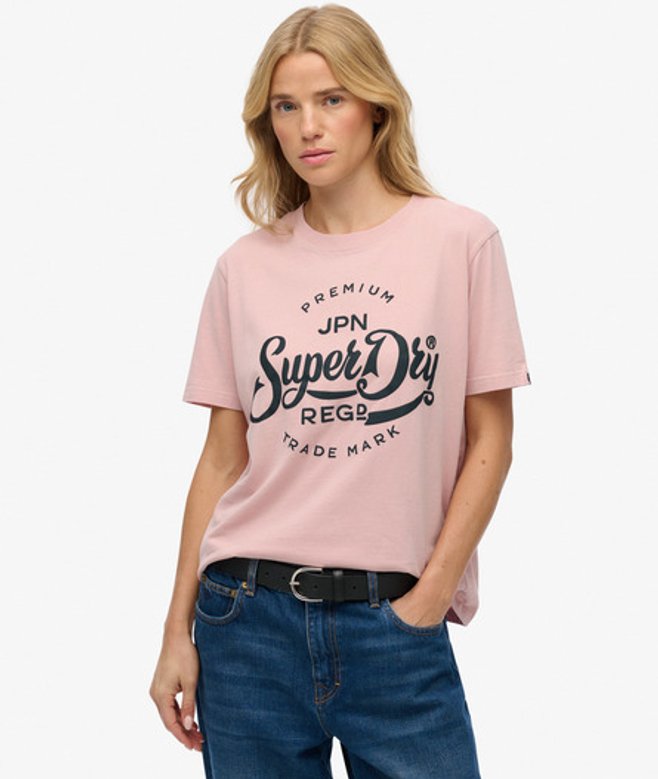 Premium Script Entry T-shirt Pink Grootte: 40 afbeelding