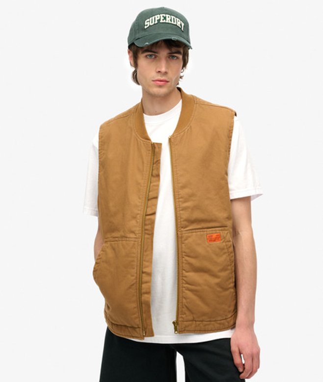 Superdry Men's Surplus Workwear Vest Brown / Denim Co Tobacco Brown