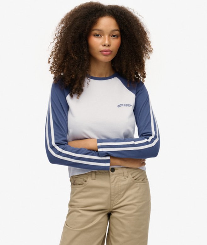 Essential Logo Retro Longsleeve Blauw Grootte: 36 afbeelding