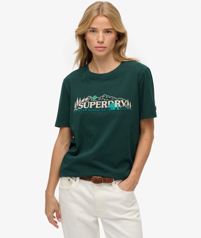 Outdoor Supply Co Relaxed T-shirt Green Grootte: 42 afbeelding