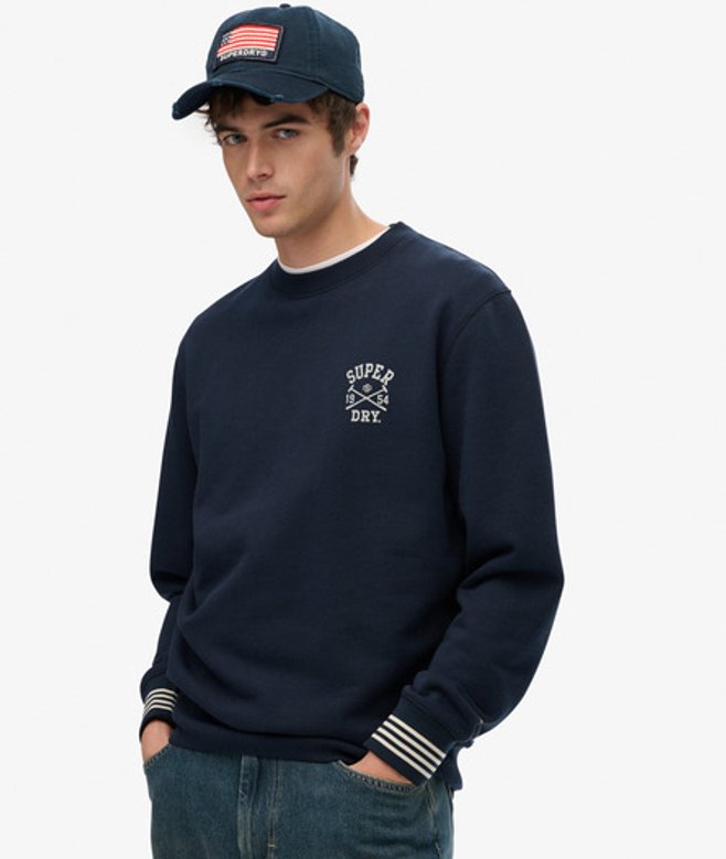 Athletic Club Sweatshirt met Ronde Hals Blauw Grootte: M afbeelding