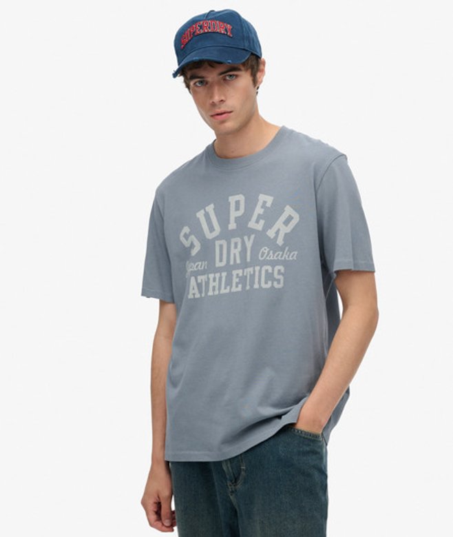 Athletic Essential T-shirt met Print Blue Grootte: L afbeelding