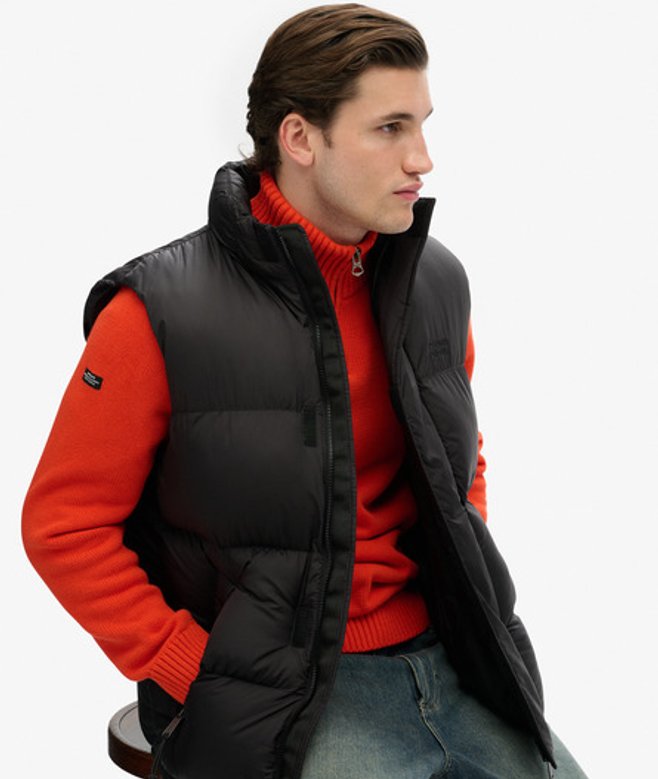 Zwarte Puffer Bodywarmer Black Grootte: XL afbeelding