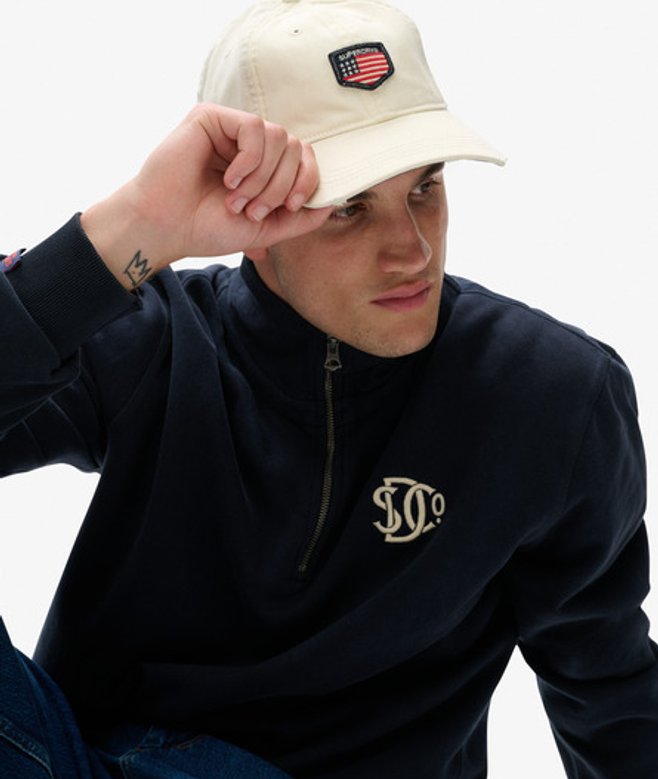 Athletic SD Co Sweatshirt met Halve Rits