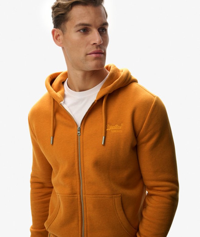 Vintage Logo Geborduurde Zip Hoodie