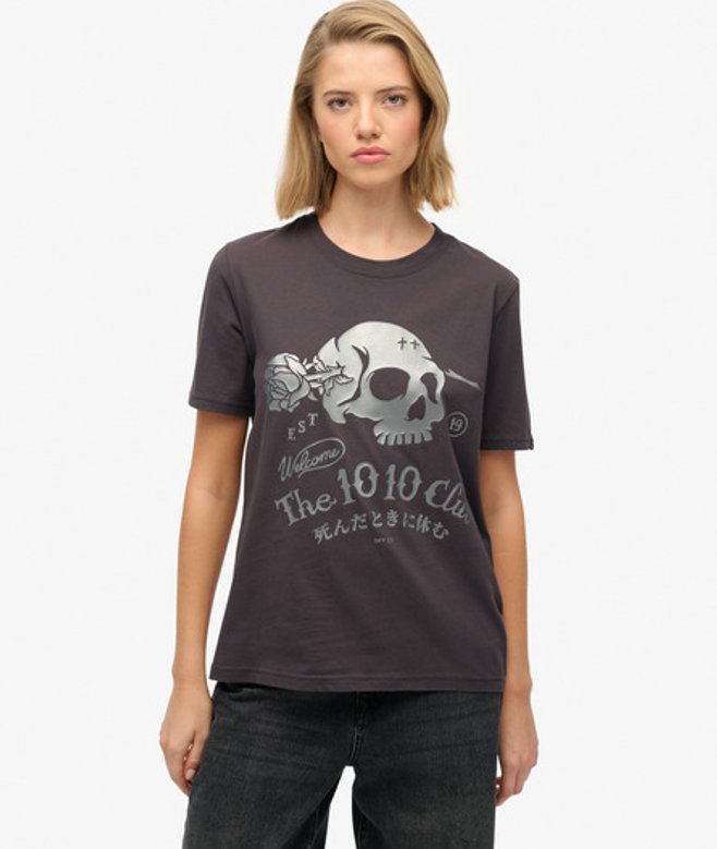 Super Skull T-shirt Grey Grootte: 44 afbeelding
