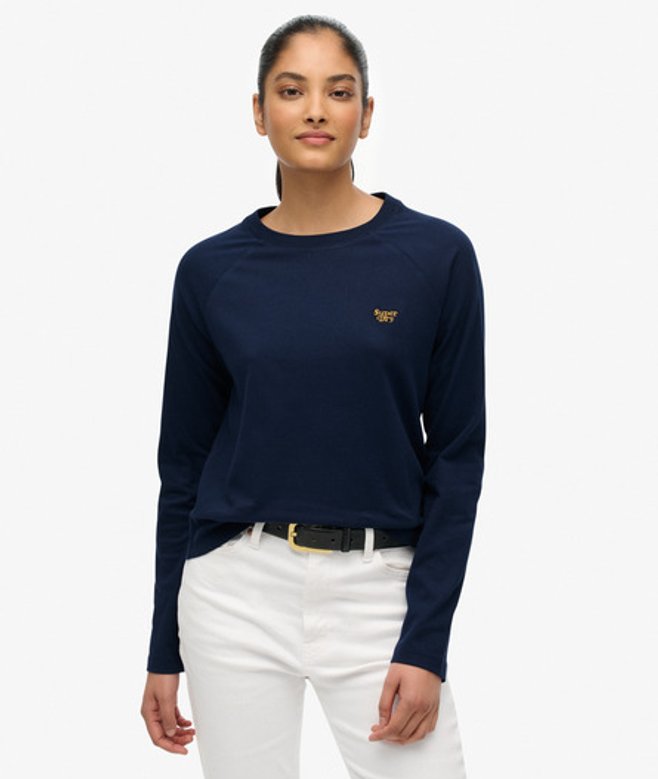 Essential Logo Longsleeve Top Blauw Grootte: 36 afbeelding