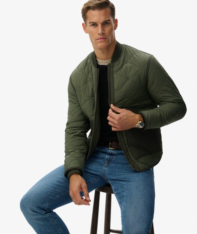 Military jas met Voering Green Grootte: S afbeelding