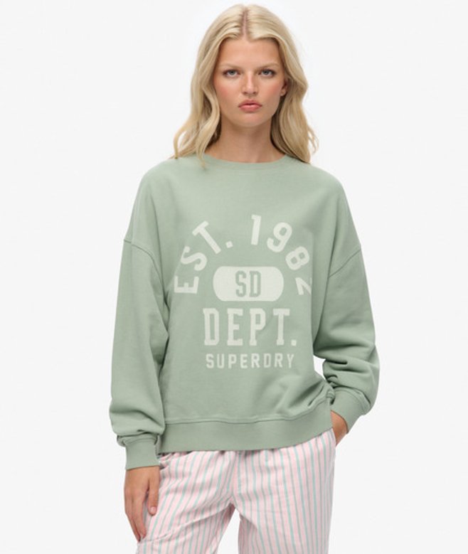 Athletic Essentials Relaxed Crew Sweatshirt Green Grootte: 44 afbeelding