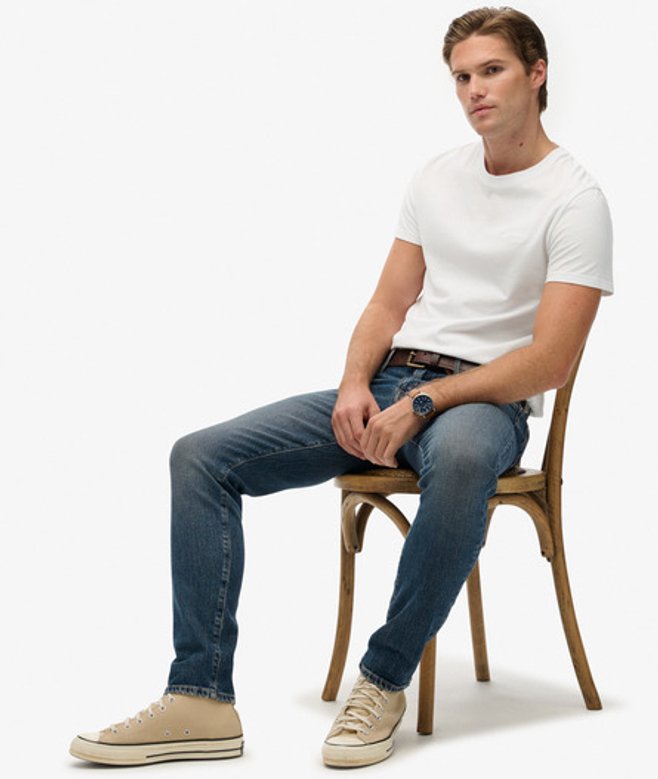 Organic Cotton Vintage Slim Jeans Blue Grootte: 32/32 afbeelding