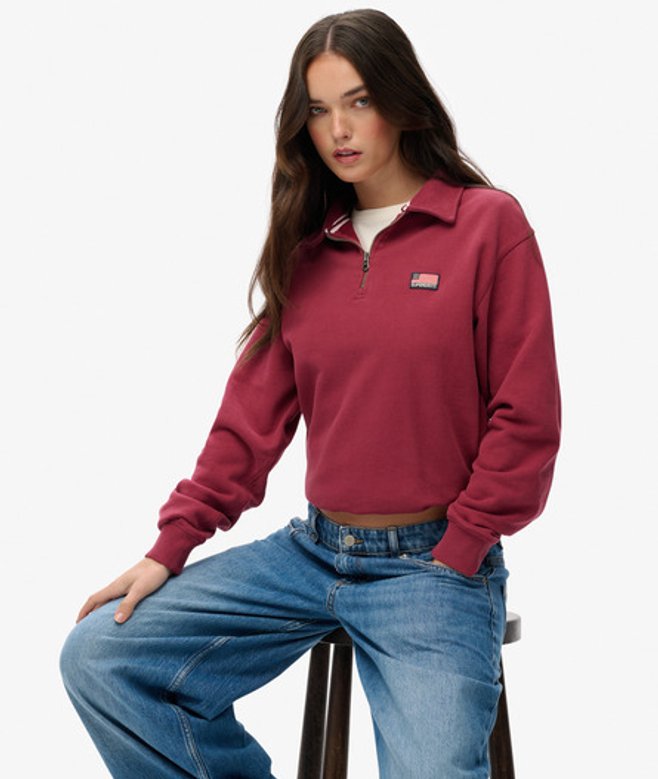 Athletic Collared Halve Rits Trui
